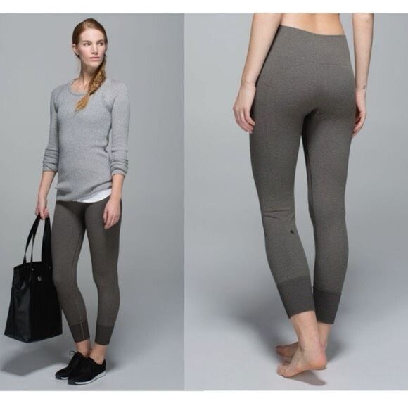Lululemon Ebb To Street Seamless Compression‎ Tights Leggings Charcoal Size 6 - Picture 1 of 9